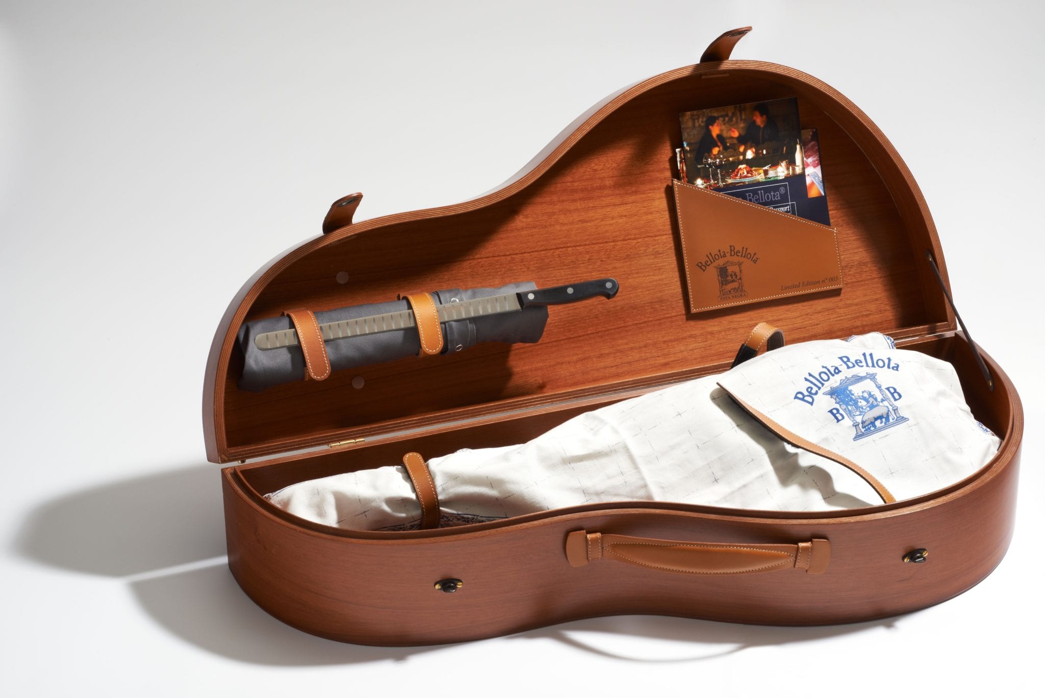 Coffret de Luxe en Acajou Moulé pour Jambon (Bellota-Bellota- Stradivarius)